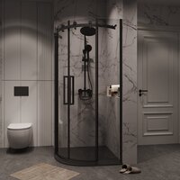 Душевой уголок Grossman Classic 90x90x195 301.K33.04.9090.21.00 (черный матовый/прозрачное стекло) - Превью изображения №10 — Интернет-магазин samo.by