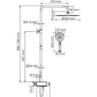 Душевая система  Wasserkraft A113.116.127.CH Thermo - Превью изображения №3 — Интернет-магазин samo.by