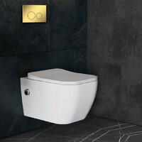 Унитаз подвесной Roxen Cube bidet в комплекте с инсталляцией StounFix Dual Fresh 6 в 1 968094 (кнопка: золото глянцевое ) - Превью изображения №9 — Интернет-магазин samo.by
