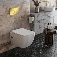 Унитаз подвесной Roxen Cube bidet в комплекте с инсталляцией StounFix Dual Fresh 6 в 1 968094 (кнопка: золото глянцевое ) - Превью изображения №8 — Интернет-магазин samo.by
