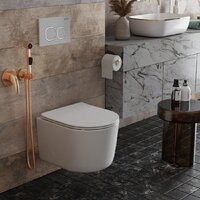 Унитаз подвесной Roxen Simple Compact в комплекте с инсталляцией StounFix Dual Fresh 6 в 1 919136 (кнопка: хром матовый) - Превью изображения №15 — Интернет-магазин samo.by