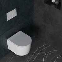 Унитаз подвесной Roxen Simple Compact в комплекте с инсталляцией StounFix Dual Fresh 6 в 1 919136 (кнопка: хром матовый) - Превью изображения №14 — Интернет-магазин samo.by