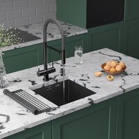 Кухонная мойка Roxen Uno 560210-44B (440*440) PVD графит под столешницу (с ролл-матом и дозатором) - Превью изображения №2 — Интернет-магазин samo.by