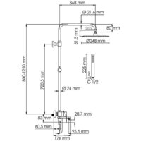 Душевая система  Wasserkraft A174.258.217.CB - Превью изображения №3 — Интернет-магазин samo.by
