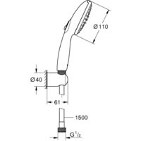 Душевой гарнитур  Grohe Tempesta 110 2780330E - Превью изображения №4 — Интернет-магазин samo.by