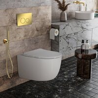 Унитаз подвесной Roxen Vortex в комплекте с инсталляцией StounFix Dual Fresh 6 в 1 968046 (кнопка: золото глянцевое) - Превью изображения №6 — Интернет-магазин samo.by