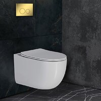 Унитаз подвесной Roxen Vortex в комплекте с инсталляцией StounFix Dual Fresh 6 в 1 968046 (кнопка: золото глянцевое) - Превью изображения №7 — Интернет-магазин samo.by