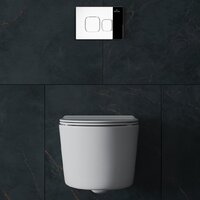 Унитаз подвесной Roxen Simple Compact в комплекте с инсталляцией StounFix Dual Fresh 6 в 1 918025 (кнопка: хром глянец) - Превью изображения №14 — Интернет-магазин samo.by