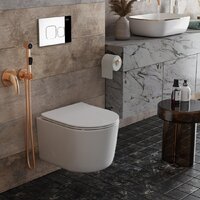 Унитаз подвесной Roxen Simple Compact в комплекте с инсталляцией StounFix Dual Fresh 6 в 1 918025 (кнопка: хром глянец) - Превью изображения №12 — Интернет-магазин samo.by