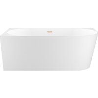 Wellsee Excellence Pro 140x70 28760504R (пристенная ванна (левая) белый глянец, экран, ножки, сифон-автомат золото)