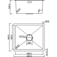 Кухонная мойка Roxen Uno 560210-44 (440*440) сатин под столешницу (с ролл-матом и дозатором) - Превью изображения №14 — Интернет-магазин samo.by