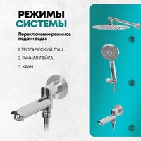 Душевая система  Grocenberg GB5001 (хром) - Превью изображения №7 — Интернет-магазин samo.by