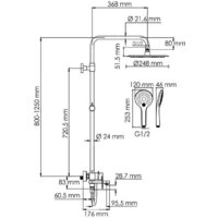 Душевая система  Wasserkraft A174.258.078.CB - Превью изображения №3 — Интернет-магазин samo.by