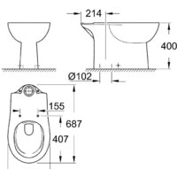Унитаз напольный Grohe Bau 39429000 (без бачка, без сиденья) - Превью изображения №2 — Интернет-магазин samo.by