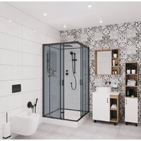 Niagara NG-6901-01Q Black 90x90x210 (прозрачное стекло)