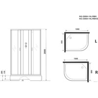 Душевая кабина Niagara NG-33084-14LBKG 100x80 (матовое стекло) - Превью изображения №4 — Интернет-магазин samo.by