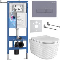 Roxen Vine Tornado в комплекте с инсталляцией StounFix Dual Fresh 6 в 1 979005 (кнопка: серый гранит)