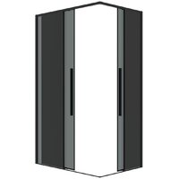 Душевой уголок Grossman Galaxy 90x80x195 300.K33.01.9080.21.10 (черный матовый/тонированное стекло) - Превью изображения №2 — Интернет-магазин samo.by