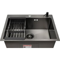Кухонная мойка ARFEKA ECO AR мойка 600*500, коландер, дозатор BLACK - Превью изображения №2 — Интернет-магазин samo.by