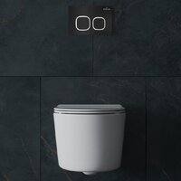 Унитаз подвесной Roxen Simple Compact в комплекте с инсталляцией StounFix Dual Fresh 6 в 1 917914 (кнопка: черный матовый) - Превью изображения №9 — Интернет-магазин samo.by