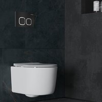 Унитаз подвесной Roxen Simple Compact в комплекте с инсталляцией StounFix Dual Fresh 6 в 1 917914 (кнопка: черный матовый) - Превью изображения №11 — Интернет-магазин samo.by