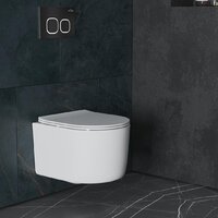 Унитаз подвесной Roxen Simple Compact в комплекте с инсталляцией StounFix Dual Fresh 6 в 1 917914 (кнопка: черный матовый) - Превью изображения №10 — Интернет-магазин samo.by