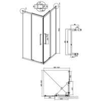 Душевой уголок Grossman Cosmo 90x90x195 300.K33.02.9090.42.00 (графит сатин/прозрачное стекло) - Превью изображения №11 — Интернет-магазин samo.by