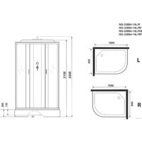 Душевая кабина Niagara NG-33084-14LF 100x80 (матовое стекло) - Превью изображения №4 — Интернет-магазин samo.by