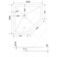 Душевой поддон RGW ST/T-0100G 100x100 - Превью изображения №3 — Интернет-магазин samo.by