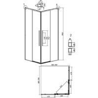 Душевой уголок Grossman Galaxy 100x100x195 300.K33.01.1010.21.00 (черный матовый/прозрачное стекло) - Превью изображения №11 — Интернет-магазин samo.by
