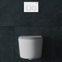 Унитаз подвесной Roxen Simple Compact в комплекте с инсталляцией StounFix Dual Fresh 6 в 1 916803 (кнопка: белый глянец) - Превью изображения №10 — Интернет-магазин samo.by