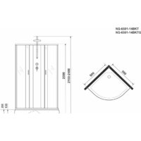 Душевая кабина Niagara NG-6501-14BKTG 90x90x200 - Превью изображения №5 — Интернет-магазин samo.by