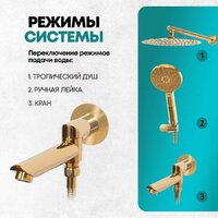 Душевая система  Grocenberg GB5001 (золото глянец) - Превью изображения №8 — Интернет-магазин samo.by