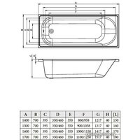 Ванна Bonito Home Daisy 160x70 (с ножками) - Превью изображения №3 — Интернет-магазин samo.by
