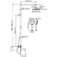 Душевая система  Wasserkraft A288.077.078.BM Thermo - Превью изображения №3 — Интернет-магазин samo.by