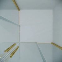 Душевой уголок Grossman Galaxy 100x100x195 300.K33.01.1110.32.00 (золото сатин/прозрачное стекло) - Превью изображения №2 — Интернет-магазин samo.by