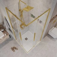 Душевой уголок Grossman Galaxy 100x100x195 300.K33.01.1110.32.00 (золото сатин/прозрачное стекло) - Превью изображения №9 — Интернет-магазин samo.by