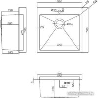 Кухонная мойка ARFEKA ECO AR мойка 500*500, коландер, роллер-мат, дозатор SATIN - Превью изображения №7 — Интернет-магазин samo.by