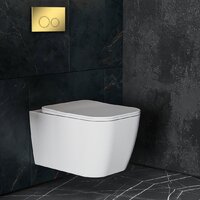 Унитаз подвесной Roxen Cube в комплекте с инсталляцией StounFix Dual Fresh 6 в 1 968014 (кнопка: золото глянцевое ) - Превью изображения №10 — Интернет-магазин samo.by