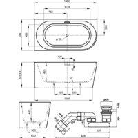 Ванна Wellsee Excellence Pro 140x70 28760501R (пристенная ванна (левая) белый глянец, экран, ножки, сифон-автомат хром) - Превью изображения №10 — Интернет-магазин samo.by