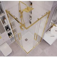 Душевой уголок Grossman Cosmo 80x80x195 300.K33.02.8080.32.00 (золото сатин/прозрачное стекло) - Превью изображения №10 — Интернет-магазин samo.by