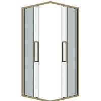 Душевой уголок Grossman Cosmo 80x80x195 300.K33.02.8080.32.00 (золото сатин/прозрачное стекло) - Превью изображения №2 — Интернет-магазин samo.by