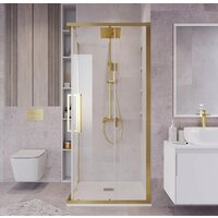 Душевой уголок Grossman Cosmo 80x80x195 300.K33.02.8080.32.00 (золото сатин/прозрачное стекло) - Превью изображения №9 — Интернет-магазин samo.by