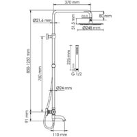 Душевая система  Wasserkraft A288.258.217.BM Thermo - Превью изображения №3 — Интернет-магазин samo.by