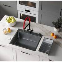 Кухонная мойка Roxen Simple 560220-60B PVD графит (с коландером и дозатором) - Превью изображения №2 — Интернет-магазин samo.by