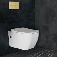 Унитаз подвесной Roxen Cube bidet в комплекте с инсталляцией StounFix Dual Fresh 6 в 1 968095 (кнопка: брашированное золото) - Превью изображения №8 — Интернет-магазин samo.by