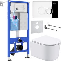 Roxen Simple Compact в комплекте с инсталляцией StounFix Dual Fresh 6 в 1 913681 (кнопка: хром глянец)