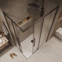 Душевой уголок Grossman Galaxy 90x80x195 300.K33.01.9080.21.02 (черный матовый/шиншилла стекло) - Превью изображения №10 — Интернет-магазин samo.by
