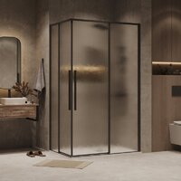 Душевой уголок Grossman Galaxy 90x80x195 300.K33.01.9080.21.02 (черный матовый/шиншилла стекло) - Превью изображения №8 — Интернет-магазин samo.by