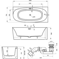 Ванна Wellsee Belle Spa 2.0 160x75 235803002 (пристенная ванна (правая) белый глянец, экран, каркас, сифон-автомат глянцевый белый) - Превью изображения №10 — Интернет-магазин samo.by